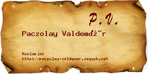 Paczolay Valdemár névjegykártya